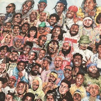a painting of a large group of people